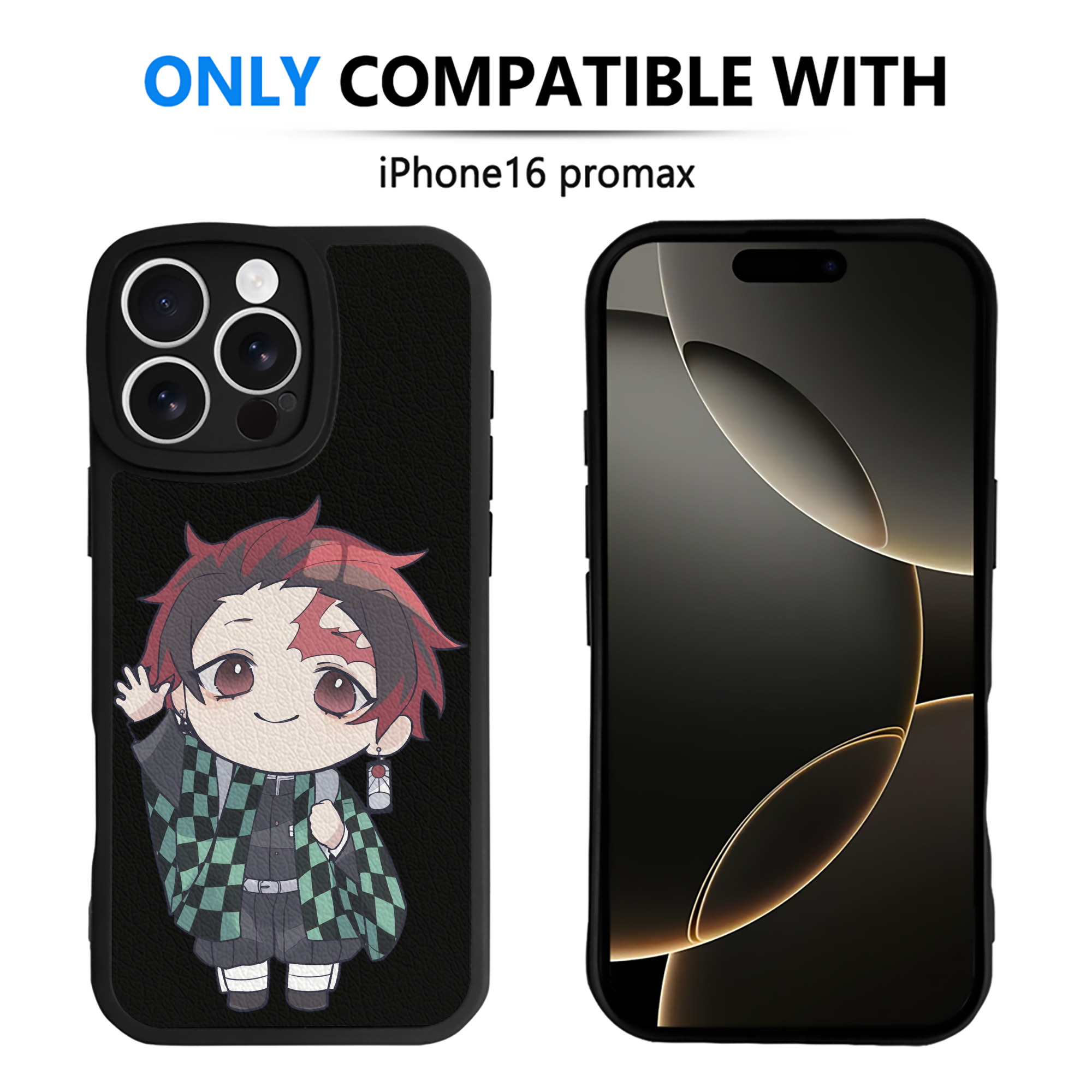 （画像用） 鬼滅の刃 竈門 炭治郎／かまど たんじろう Kamado Tanjirou 【iPhone 16シリーズ対応】シリコンスマホケース（レザー調） 材質：シリコン